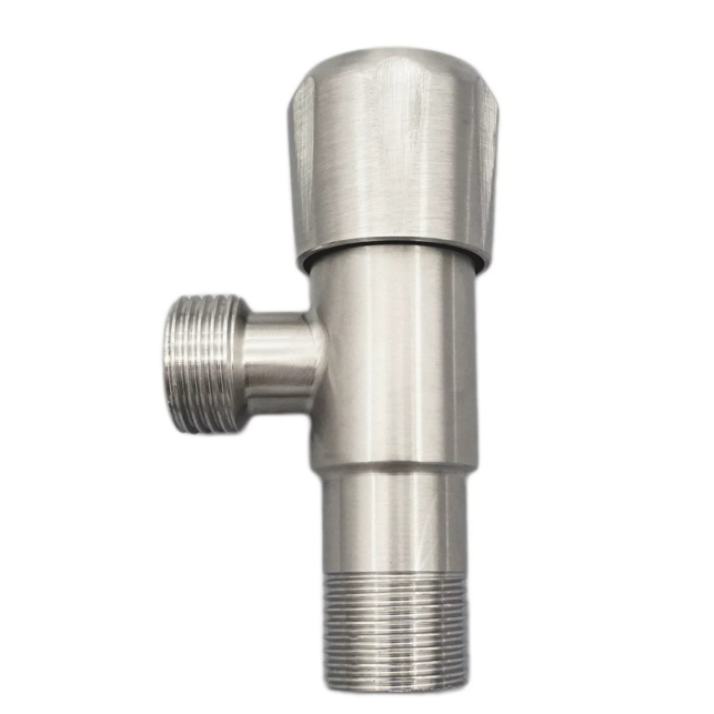 Vàlvula d'angle d'entrada d'aigua freda i calenta universal d'acer inoxidable raspallat