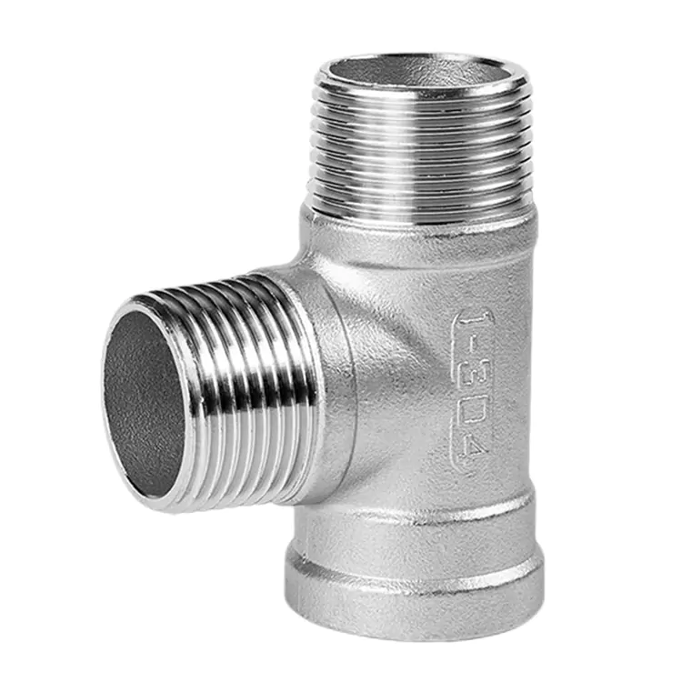 Acoblament en T d'acer inoxidable BSP mascle-femella-femella